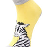 Kids Ankle Length Socks:Zebra:Yellow - SOC-AF-ZBYL-6-12