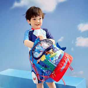 Kids, Blue Dino waterproof swimming bag/ beach Bag - Little Surprise BoxKids, Blue Dino waterproof swimming bag/ beach Bag