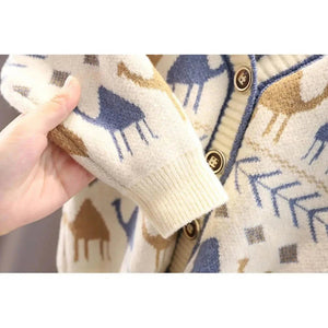 Kids Cream Camel Troop, Cardigan V neck Sweater - 4 - 5 Years Winter Wear