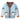 Kids Light Blue with Striking Orange Cardigan Sweater V neck