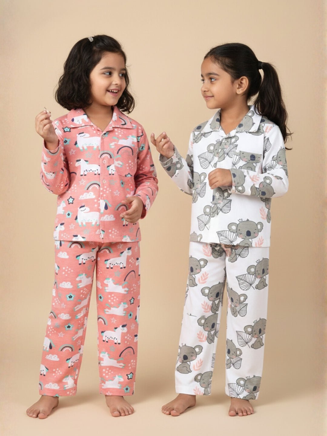 Kids Pajama Set Combo of 2 - Baby Koala & Magical Unicorn - 0 - 6 Months Baby Pyjamas Set