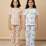 Kids Pajama Set Combo of 2 Baby Pyjamas Set - Bedtime Buddies & Wander & Wonder - 0 - 6 Months Baby Pyjamas Set