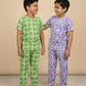 Kids Pajama Set Combo of 2 Baby Pyjamas Set - Happy Gator & Game & Snooze - 0 - 6 Months Baby Pyjamas Set
