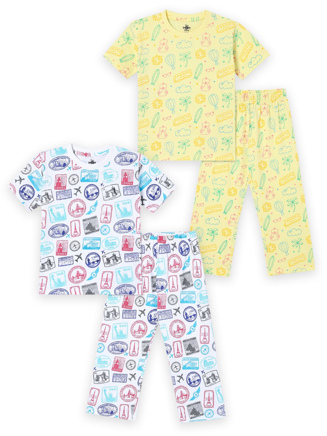 Kids Pajama Set Combo of 2 Baby Pyjamas Set - Route to Rest & Wander & Wonder - TPS2 - AN - RTRSW - 0 - 6