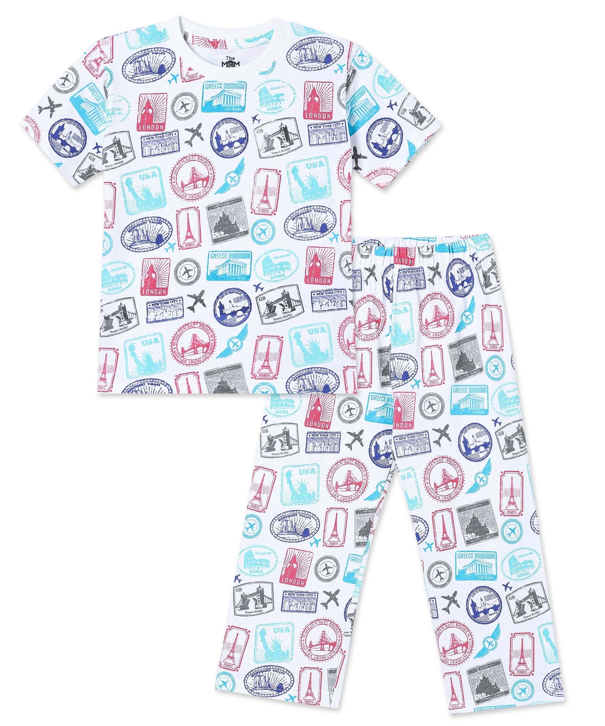 Kids Pajama Set Combo of 2 Baby Pyjamas Set - Route to Rest & Wander & Wonder - TPS2 - AN - RTRSW - 0 - 6