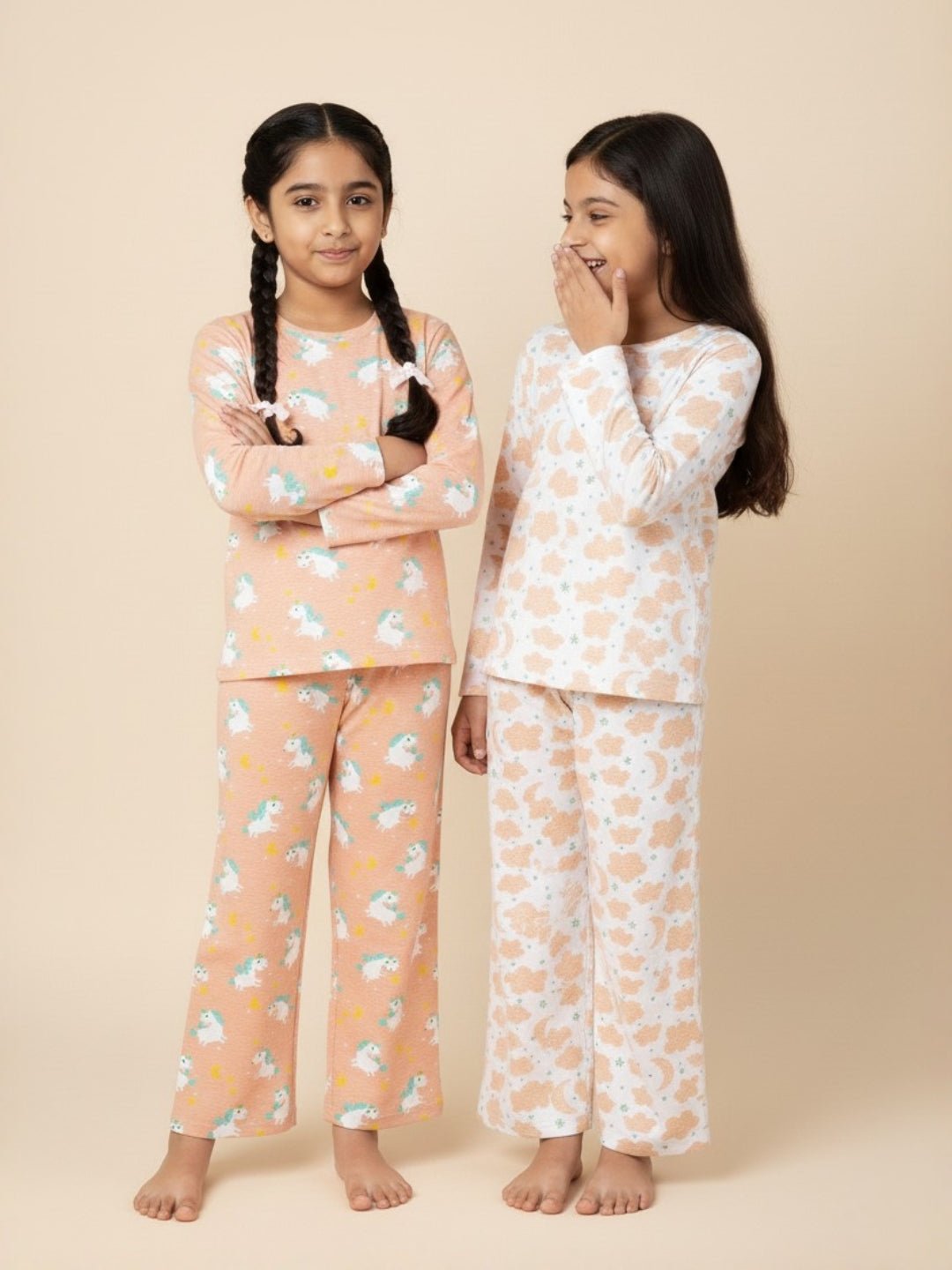 Kids Pajama Set Combo of 2 - Dreamy Unicorn & Sweet Dreams - 0 - 6 Months Baby Pyjamas Set