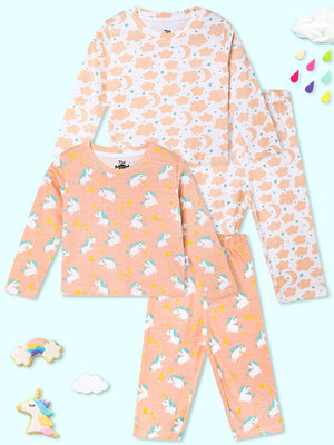 Kids Pajama Set Combo of 2-Dreamy Unicorn & Sweet Dreams