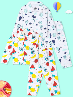 Combo of 2 Baby Pajama Sets - Fruity Cutie & Up in the Air