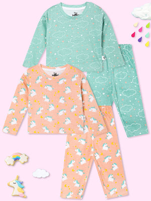 Kids Pajama Set Combo of 2-On Clound Mine & Dreamy Unicorn