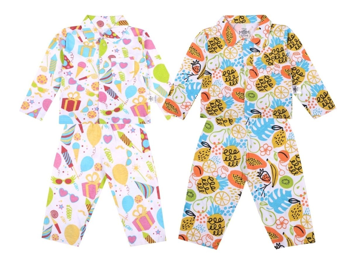 Kids Pajama Set Combo of 2 - Pajama Party & Sweet Tropical - TPS2-PJPSR-0-6