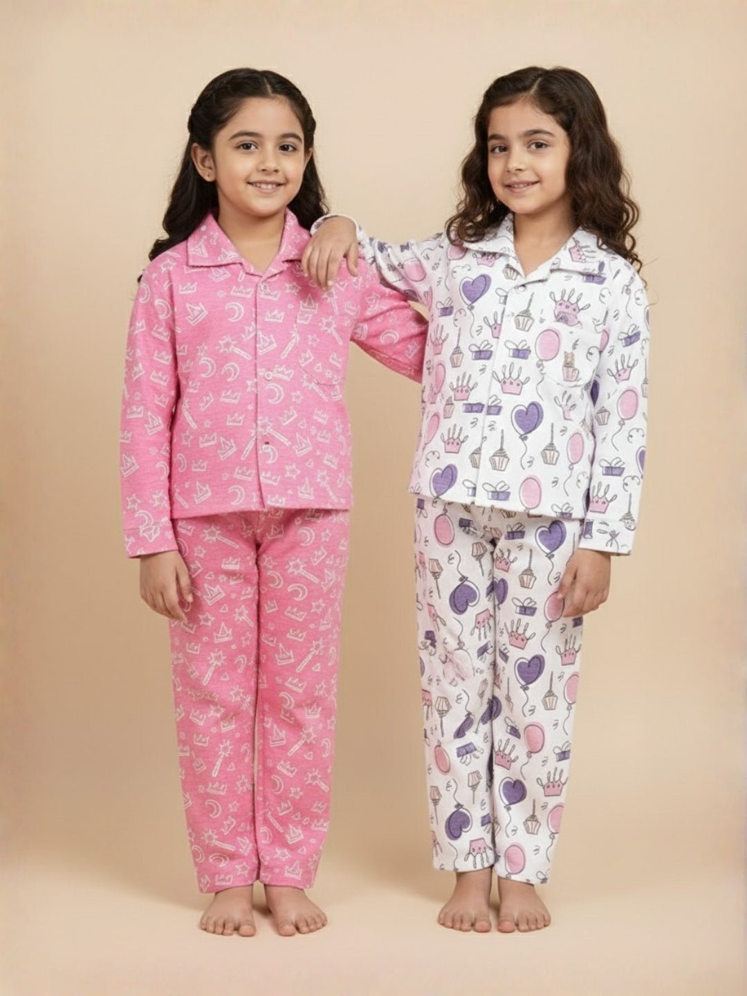 Kids Pajama Set Combo of 2 - Princess Party & Pink - A - Boo - 0 - 6 Months Baby Pyjamas Set