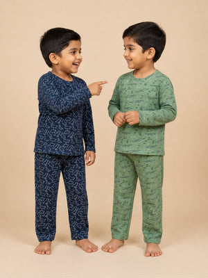 Kids Pajama Set Combo of 2-The Alligator & Dinos Rule - 0-6 Months Baby Pyjamas Set