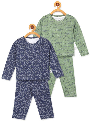 Kids Pajama Set Combo of 2 - The Alligator & Dinos Rule - PYJ2 - MP - TADR - 0 - 6