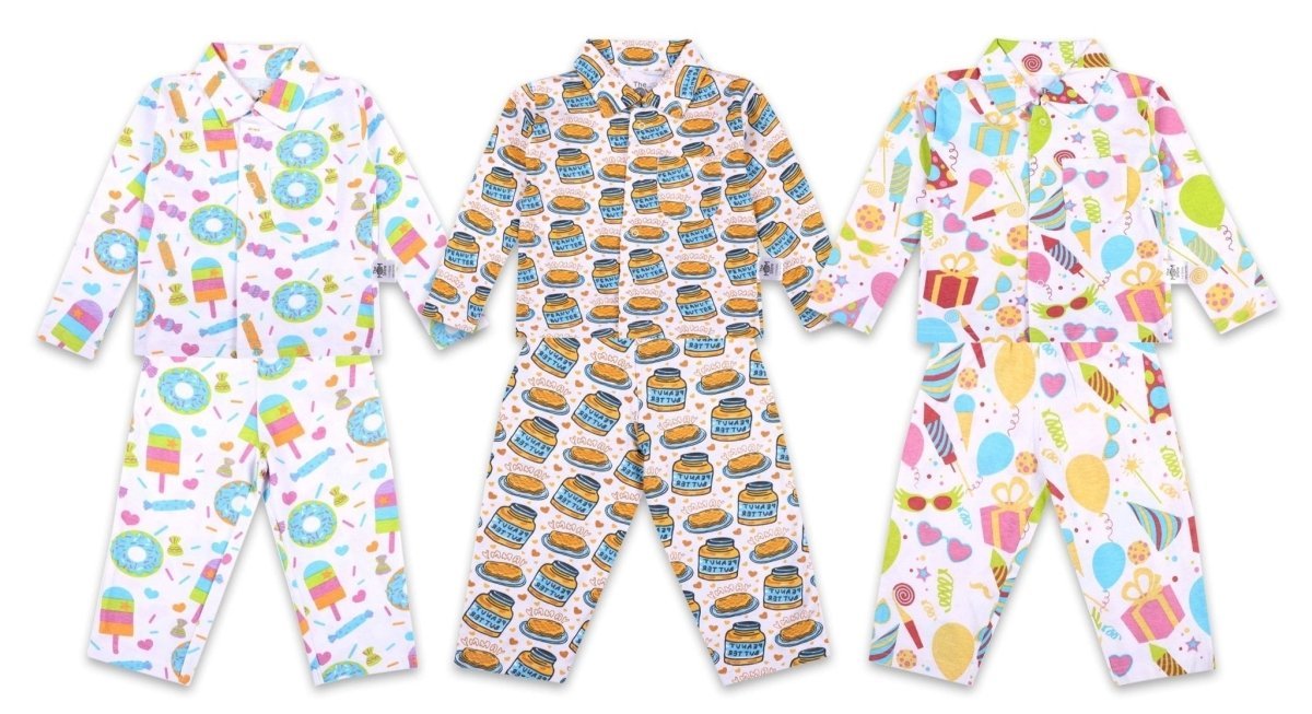 Combo of 3 Kids Pajama Sets - Option B - TPS3-BCSPY-0-6