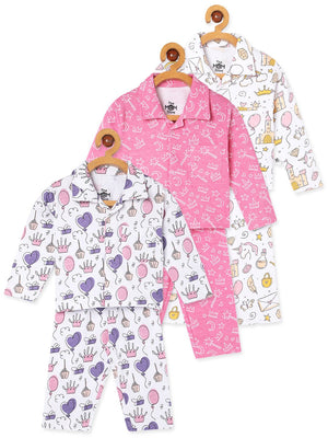 Kids Pajama Set Combo of 3-Princess Party, Pink-A-Boo & Fairy Princess