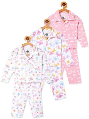 Kids Pajama Set Combo of 3-Spring Wings, Sunshine & Rainbow & Cutey Bunny
