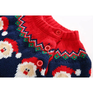 Kids Red & Navy HOHO Cardigan Sweater Round Neck - 2 - 3 Years Winter Wear