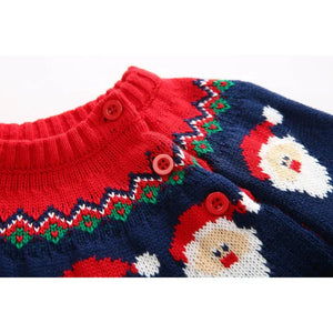 Kids Red & Navy HOHO Cardigan Sweater Round Neck - 2 - 3 Years Winter Wear