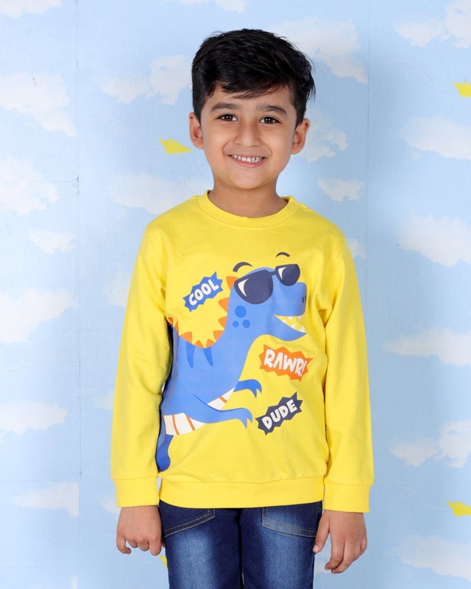 Kids Sweatshirt Combo of 3-Cool Dino Rawr-Lets Rock-Dream Believe Achieve - KWW3-AN-CLRD-0-6