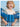 Kids Swimsuit with Swim Floats and UPF 50+ Cap - White & Blue Stripes Surprise Box - Kids Swimwear