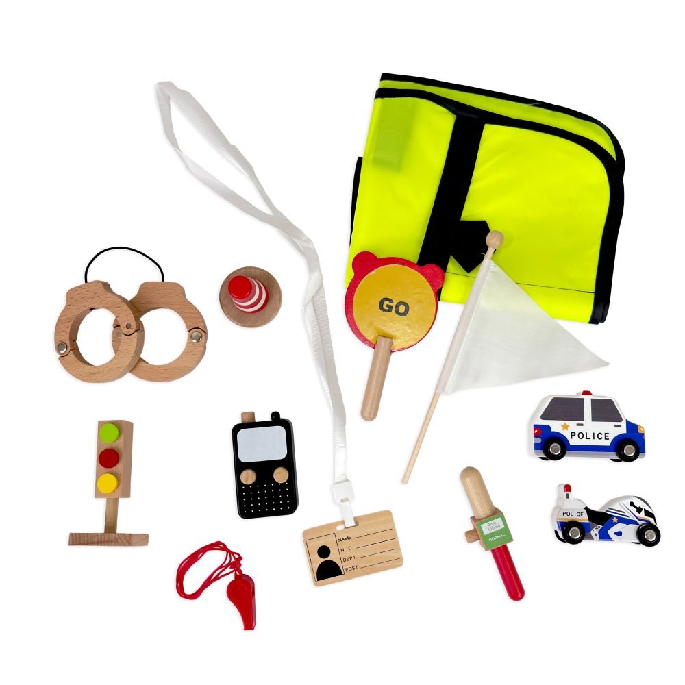 Kids Traffic Police Costume - Dress Up Set for Pretend Play - Wudly - Pretend & Play Toys