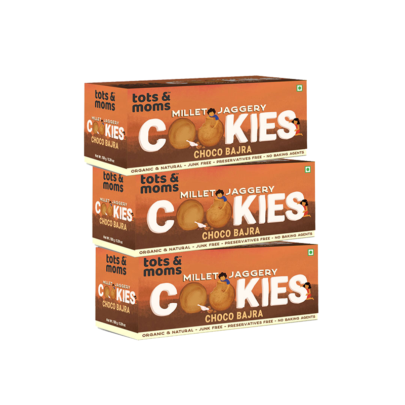 Tots & Moms Cookies - Choco Bajra - Pack of 3 - 150g each