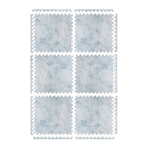 Kind and Me Aqua Blue Set in White Playmat- Marble - MA-WH-BL