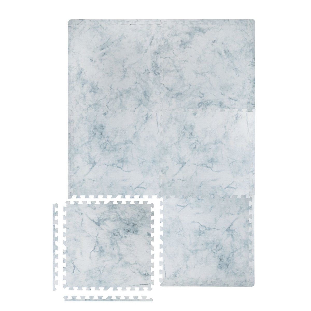 Kind and Me Aqua Blue Set in White Playmat- Marble - MA-WH-BL