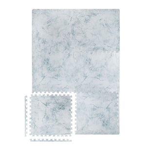 Kind and Me Aqua Blue Set in White Playmat- Marble - MA-WH-BL
