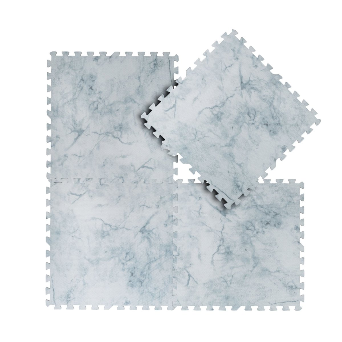 Kind and Me Aqua Blue Set in White Playmat- Marble - MA-WH-BL