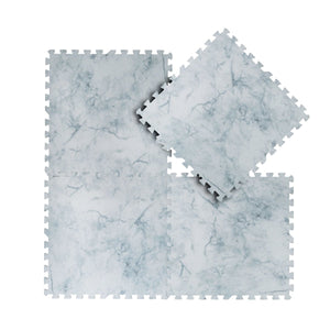 Kind and Me Aqua Blue Set in White Playmat- Marble - MA-WH-BL