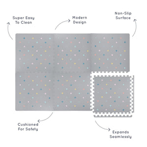 Kind and Me Coloured Polka Set in Grey Playmat- Dotty - PO-GR-MU