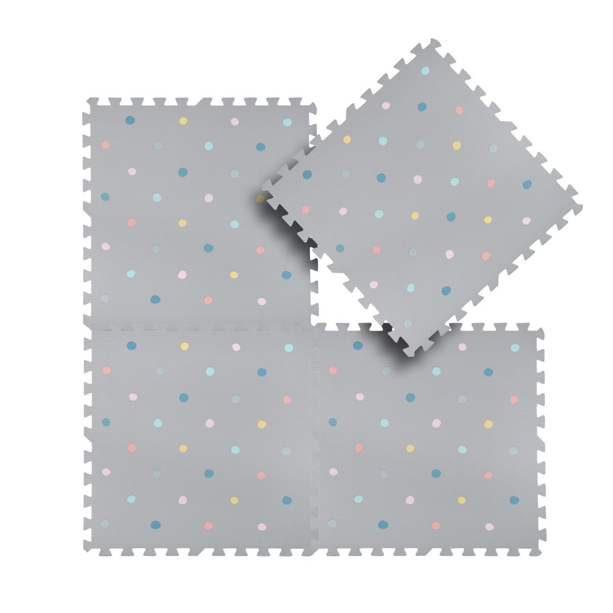 Kind and Me Coloured Polka Set in Grey Playmat- Dotty - PO-GR-MU