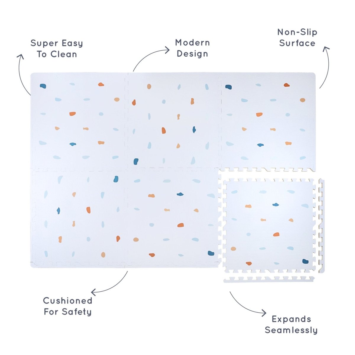 Kind and Me Coloured Terrazzo Set in Powder Blue Playmat- Terrazzo - TE-WH-MU