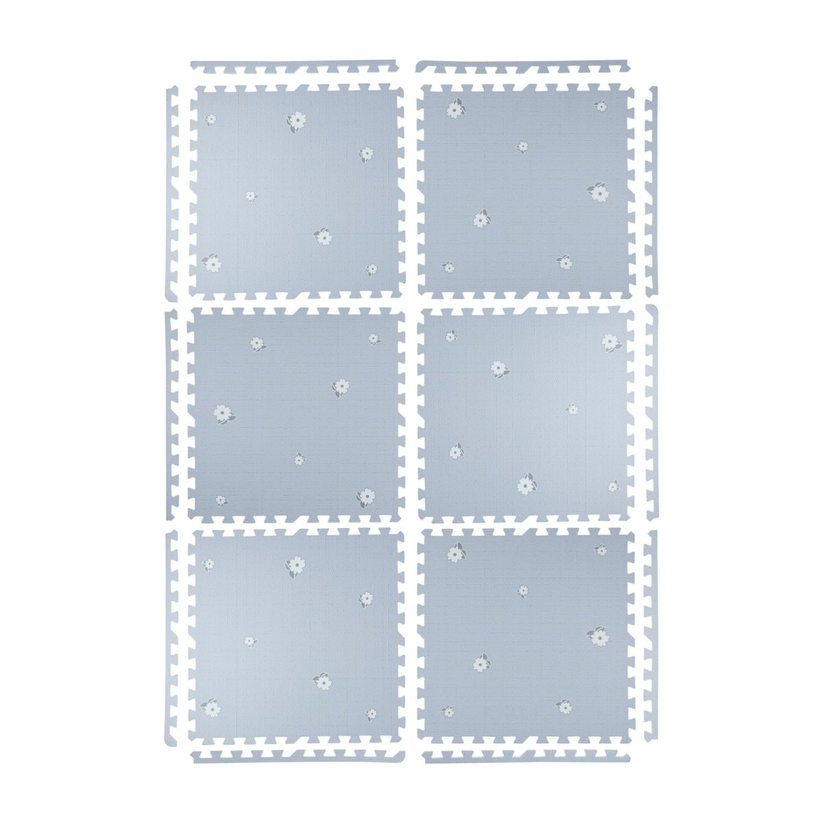 Kind and Me Ditsy Flowers Set in Slate Playmat- Bloom - FL-BL-WH