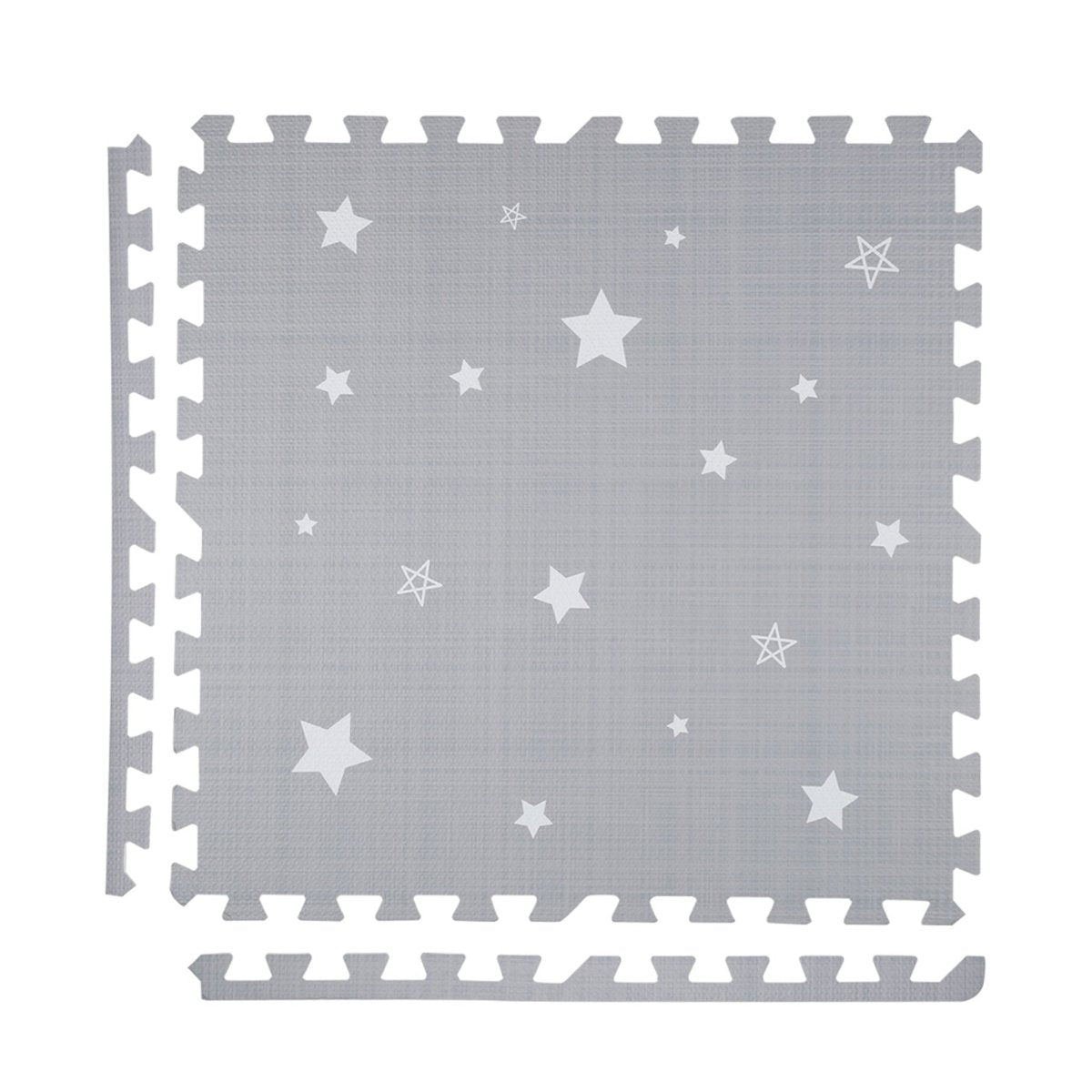 Kind and Me Dreamy White Stars Set in Grey Playmat (Set of 6) - ST-GR-WH