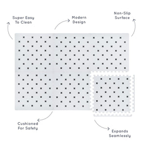 Kind And Me Scandinavian Black Cross Set in White Playmat (Set of 6) - CR-WH-GR