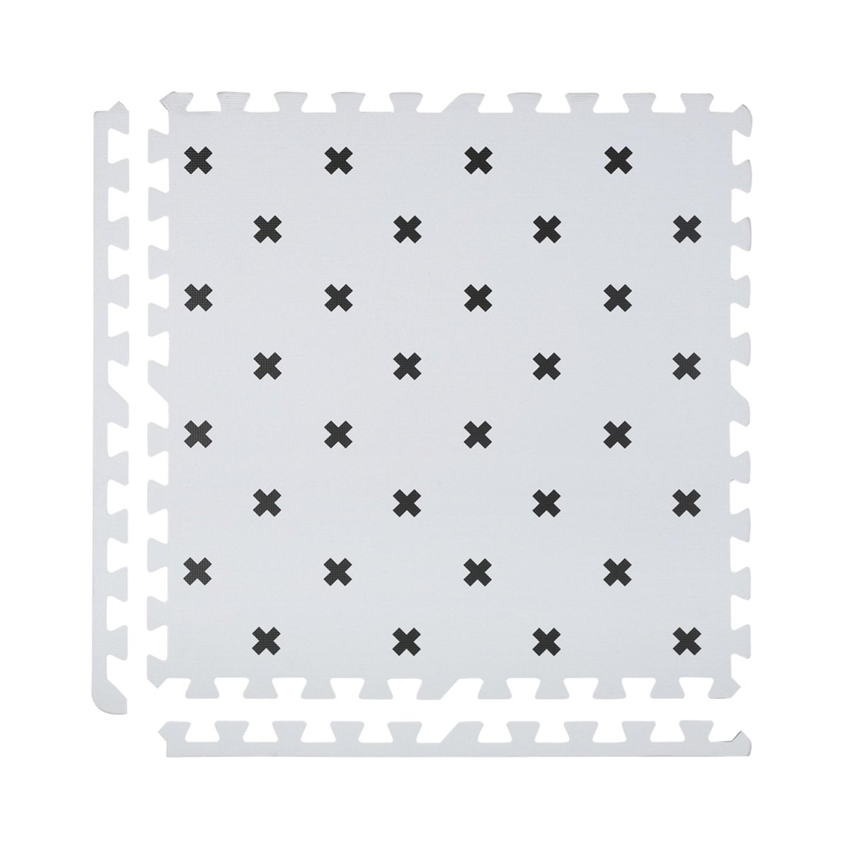 Kind And Me Scandinavian Black Cross Set in White Playmat (Set of 6) - CR-WH-GR