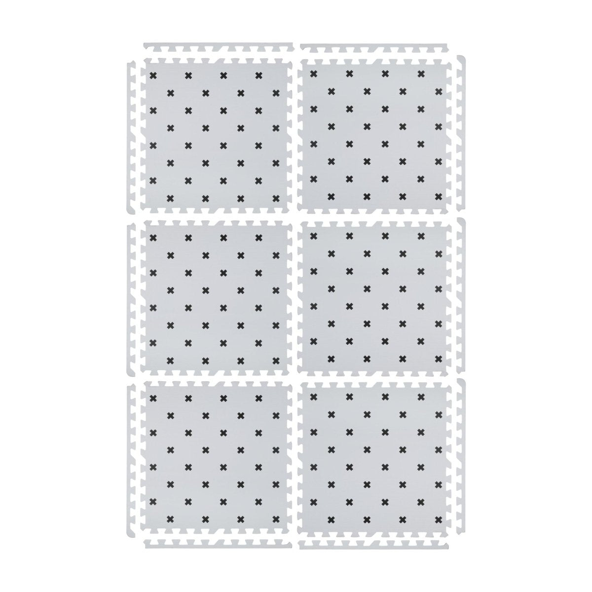 Kind And Me Scandinavian Black Cross Set in White Playmat (Set of 6) - CR-WH-GR