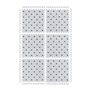 Kind And Me Scandinavian Black Cross Set in White Playmat (Set of 6) - CR-WH-GR
