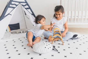 Kind And Me Scandinavian Black Cross Set in White Playmat (Set of 6) - CR-WH-GR