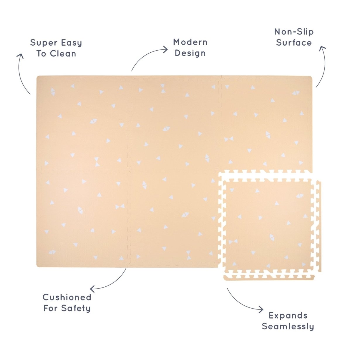 Kind and Me White Triangles Set in Peach Playmat- Triangles - TR-OA-WH