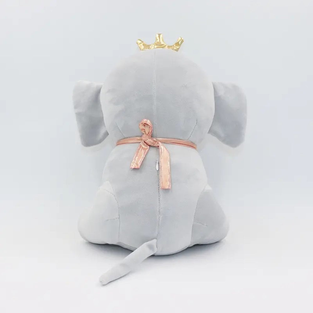 CuddleNest Royal Elephant Plush Toy with Crown