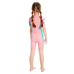 Knee Length Dive Baby Pink Strawberry Printed Kids Swimwear In Upf 50+ Fabric with Free Washbag - 3 - 4 Years Swim