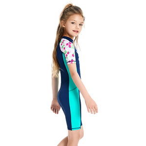 Knee Length Dive Navy Strawberry Printed Kids Swimwear In Upf 50+ Fabric with Free Washbag - 3 - 4 Years Swim