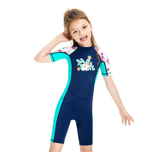Knee Length Dive Navy Strawberry Printed Kids Swimwear In Upf 50+ Fabric with Free Washbag - 3 - 4 Years Swim