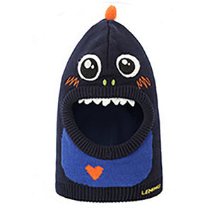 Knitted Dino Mini Heart themed Winter Cap covering Neck , Ears and Head - Winter Wear