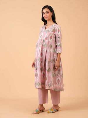 Kusum Maternity and Nursing Kurta Set With Dupatta - S Maternity Ethnic Set