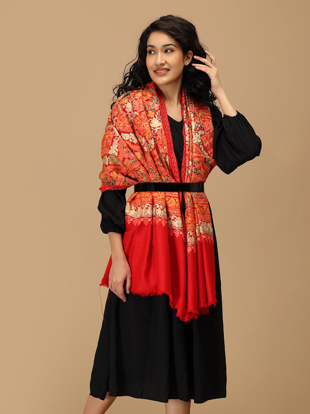 Laal Libaas Embroidered Woolen Stoles - Onesize Winter Stoles