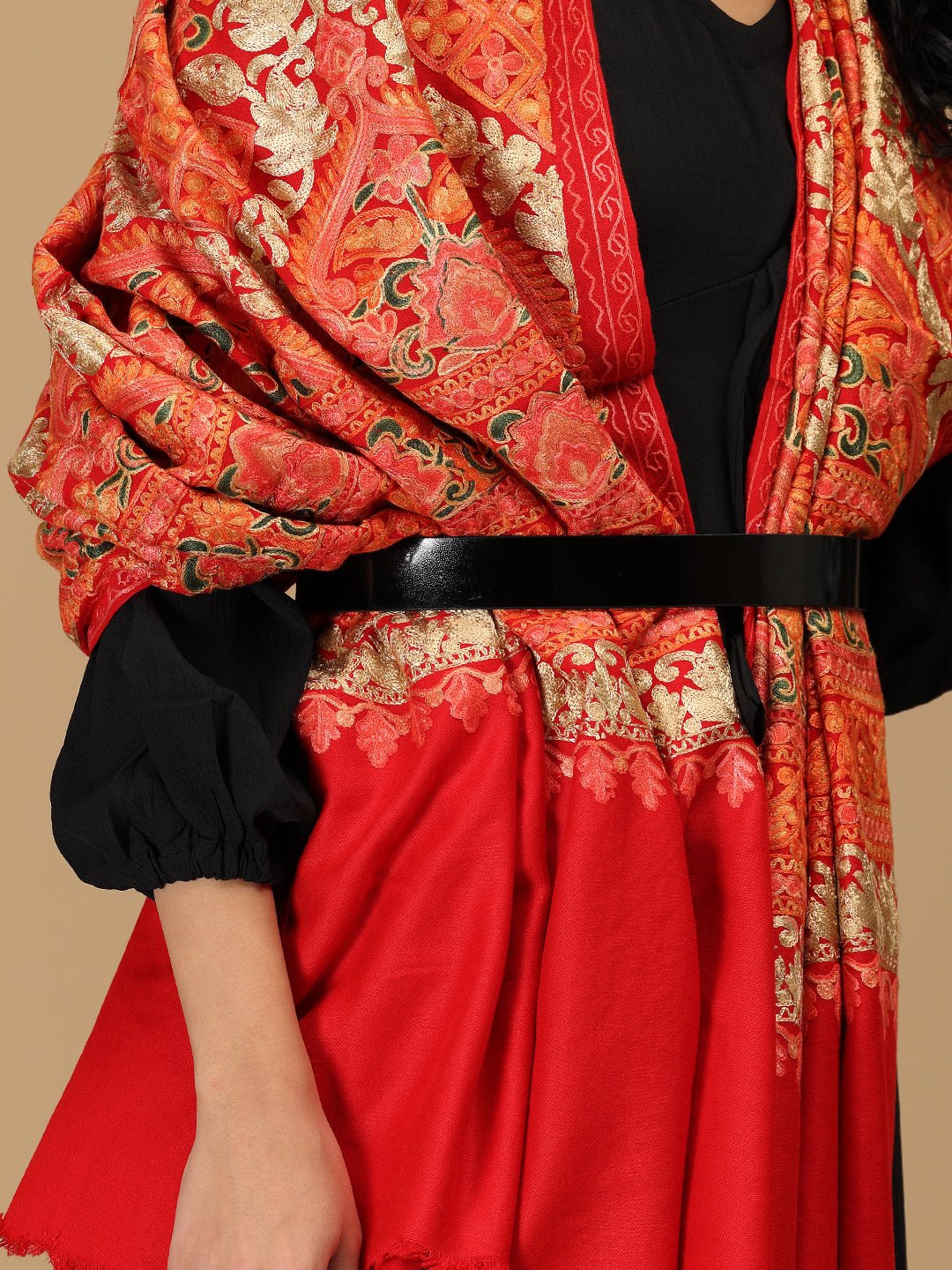 Laal Libaas Embroidered Woolen Stoles - Onesize Winter Stoles